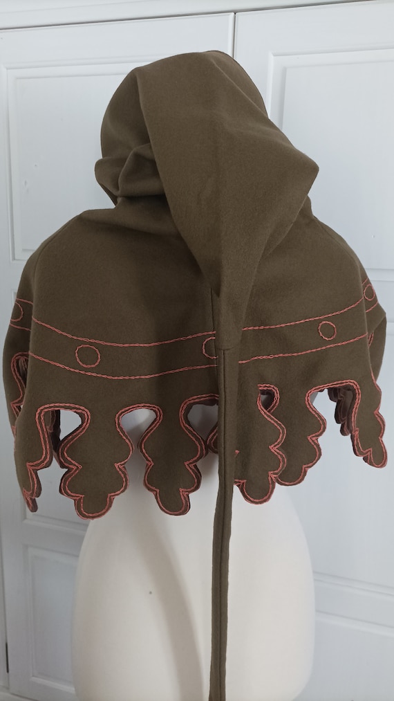 Buy Olive Green Woolen Medieval Hood for Men and Woman With Hand