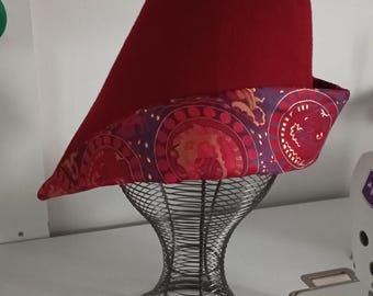 Medieval hat, historical hat, woolen medieval hat, brocade hat, historical costum, fantasy costume,hat