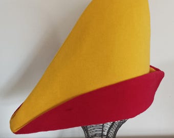Medieval hat, historical hat, woolen medieval hat, historical costum, fantasy costume,hat, bycocket, size 59-60 cm