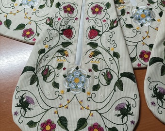 Rococo pocket, embroidered pocket, size 34*23 centimeters, Outlander pocket