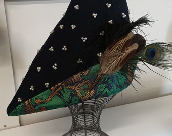 Medieval hat, historical hat, woolen medieval hat, Brocade hat, historical costum, fantasy costume,hat