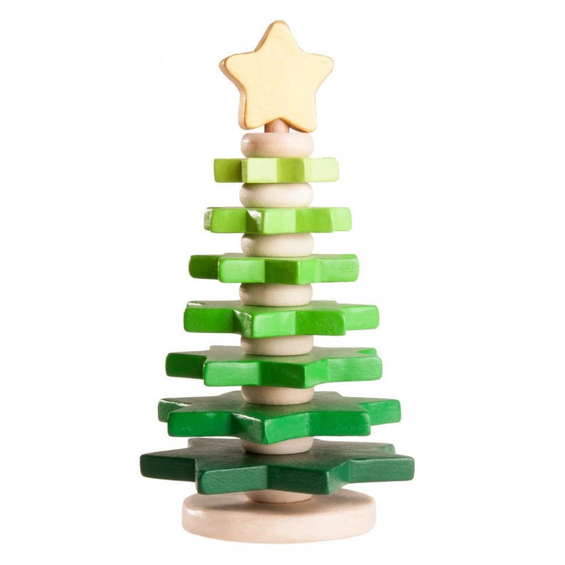 Stacking toy Christmas tree baby toy Green tree Eco Etsy