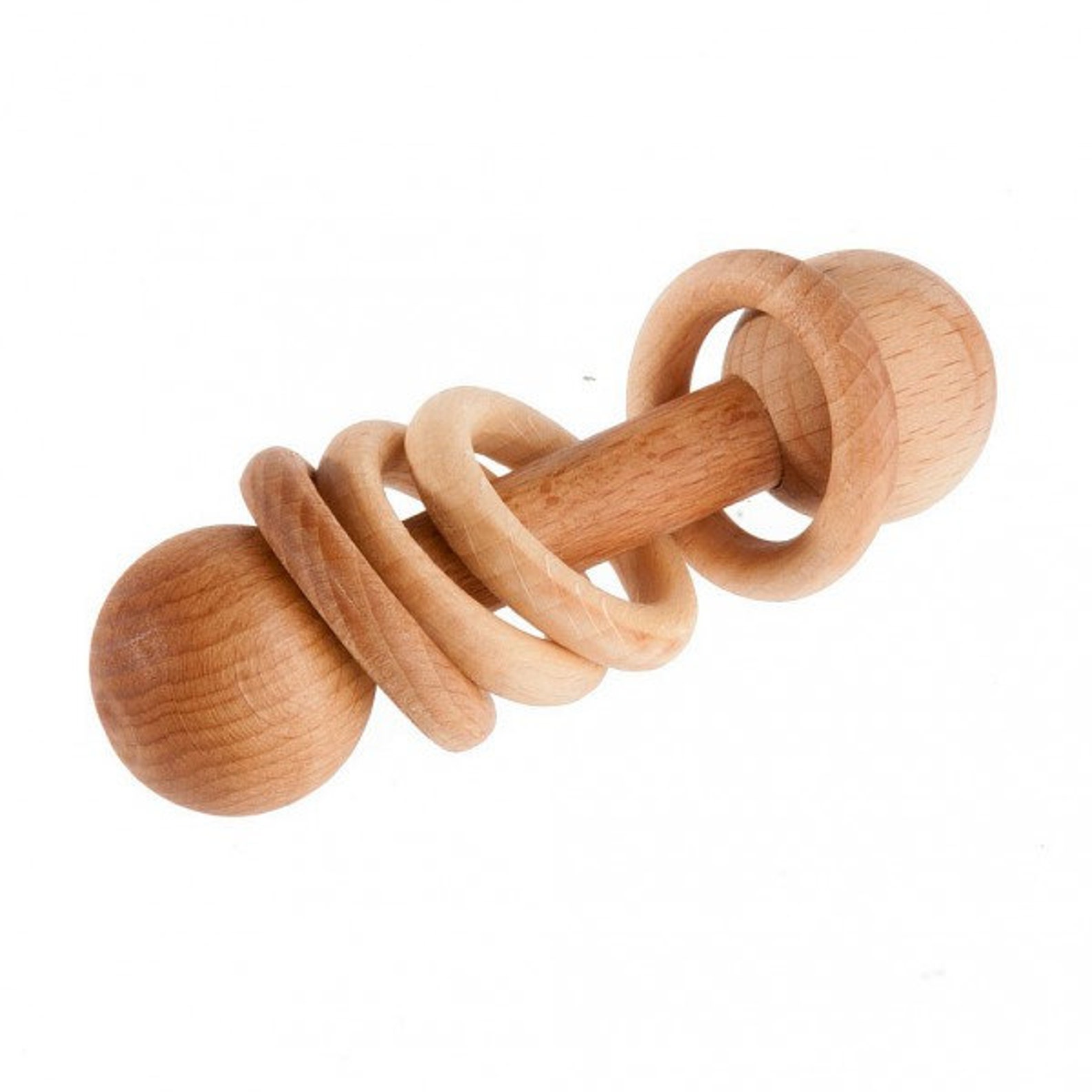 Wooden Rattle Baby rattle Wooden toy Etsy
