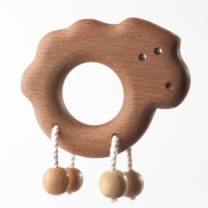Organic baby rattle wooden teether wooden baby teether Etsy