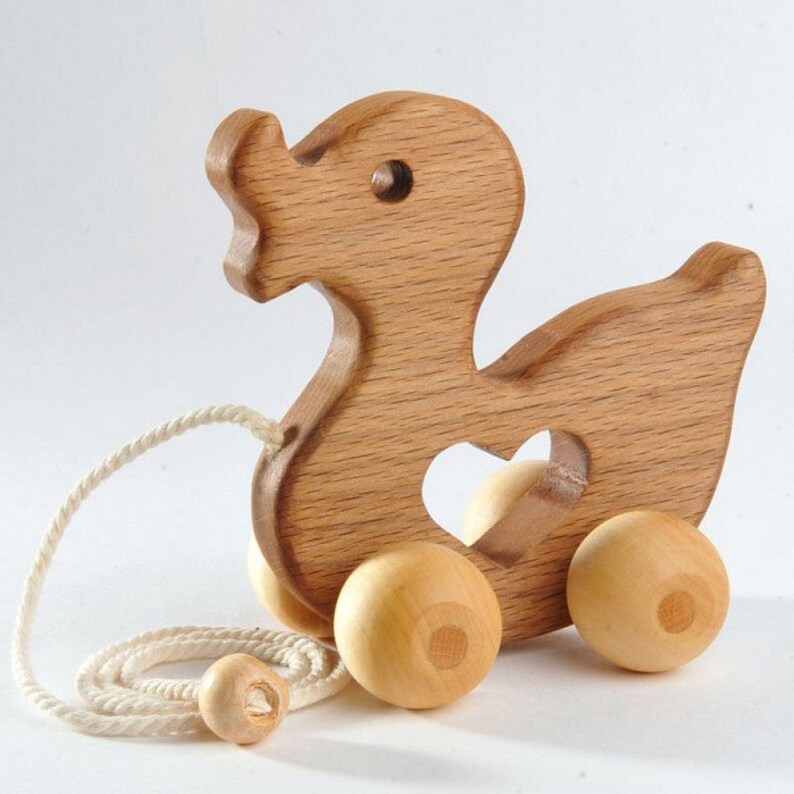 Natural Wood toy Animal Push Toy Kids Toys Hardwood Wooden Etsy