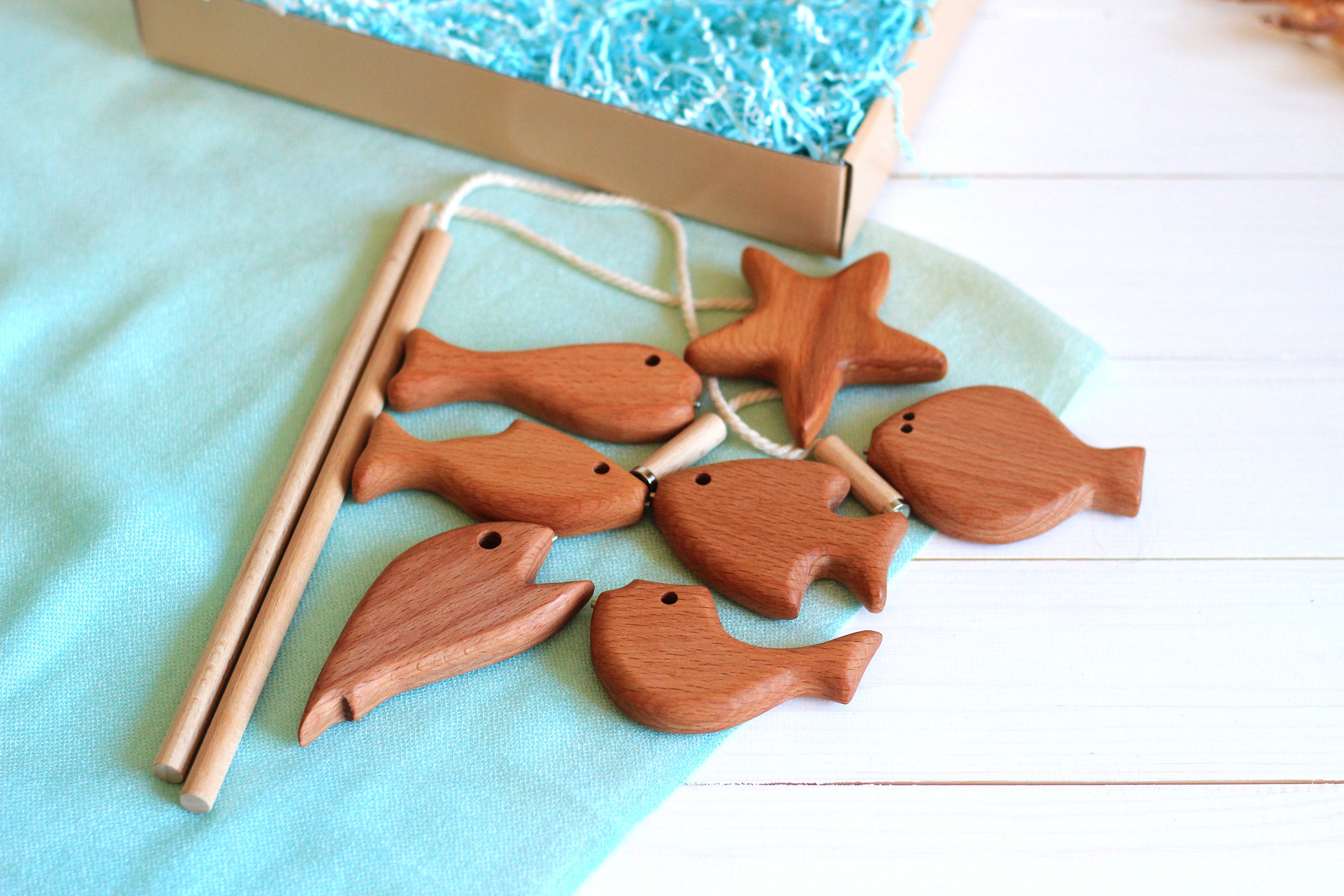 Developing Toy Fishing Wooden game set Toy For Etsy