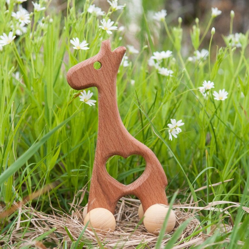 Baby Toy Wooden giraffe Push Toy Etsy