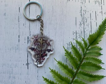 Snake Keychain for Herp Lovers-Wooden Laser Cut Animal Accessories-Snakes Wearing Hats