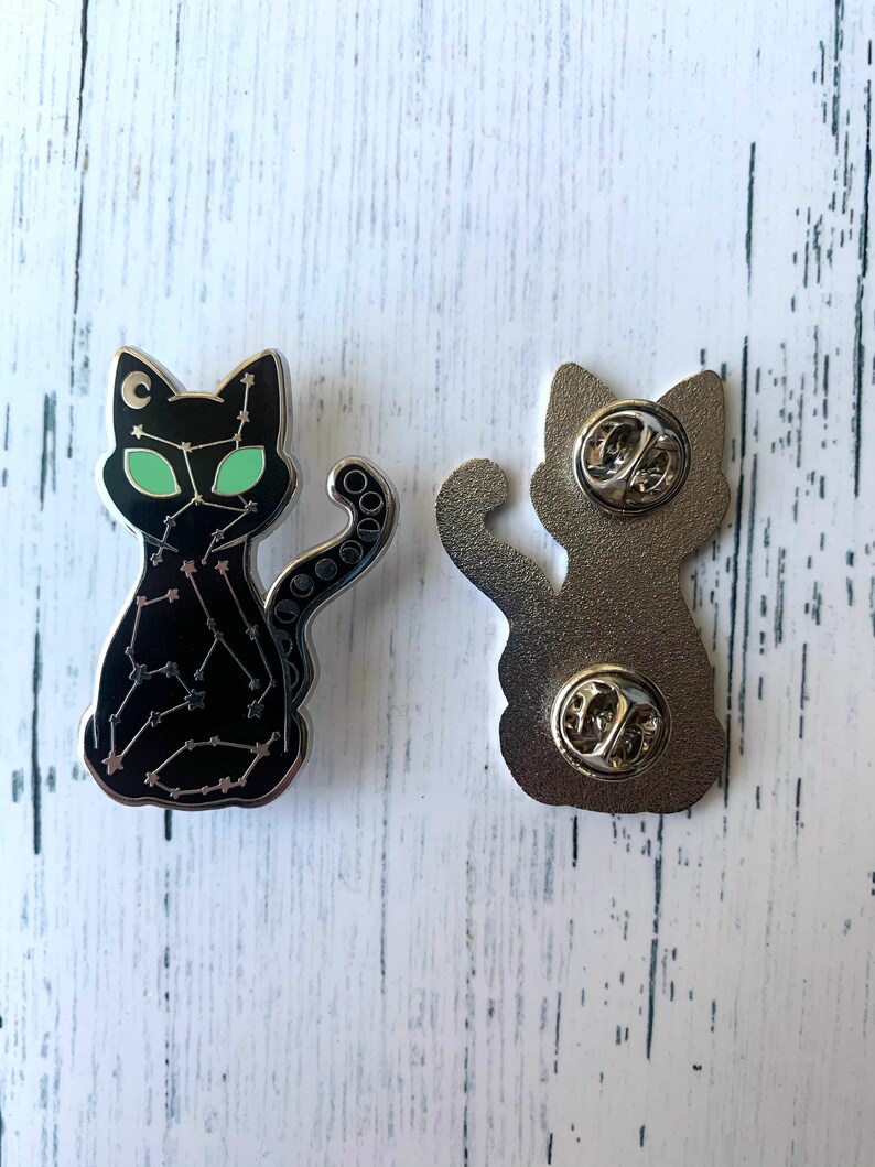 Cat Constellation pin, enamel pin, kitty pin, moon phases, lapel pin, hard enamel, cute cat pin image 8