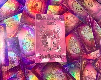 RAINBOW METALLIC magic  The Fae and the Ferns Tarot Deck, divination, intuition *Limited edition*