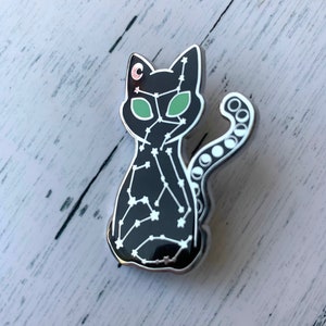 Cat Constellation pin, enamel pin, kitty pin, moon phases, lapel pin, hard enamel, cute cat pin image 9