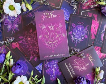 Bone Tarot Deck, Animal Skeleton Art, Guide Booklet