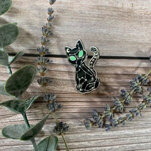 Cat Constellation pin, enamel pin, kitty pin, moon phases, lapel pin, hard enamel, cute cat pin image 3