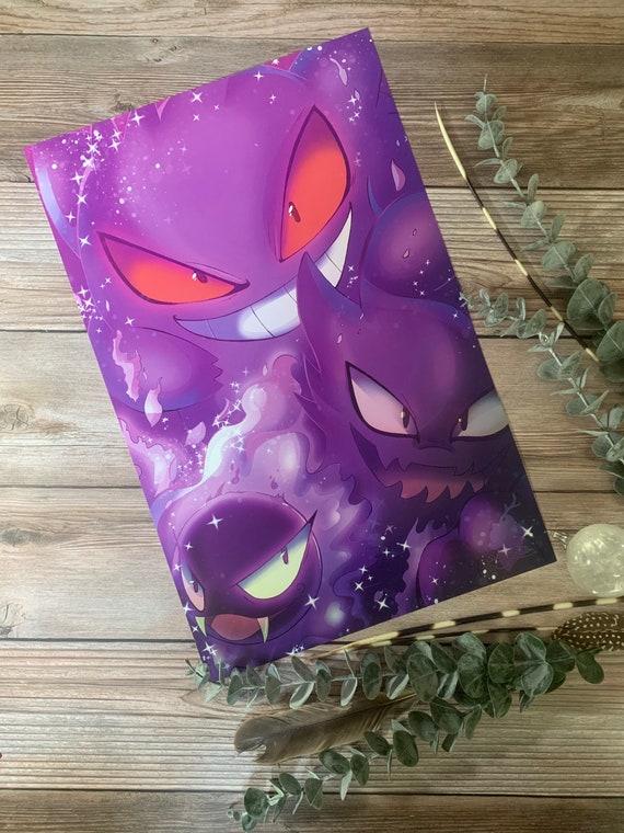 ゴースト、ゲンガー、ゴースト、ゴースリー、ポケモン、ウォールアート 