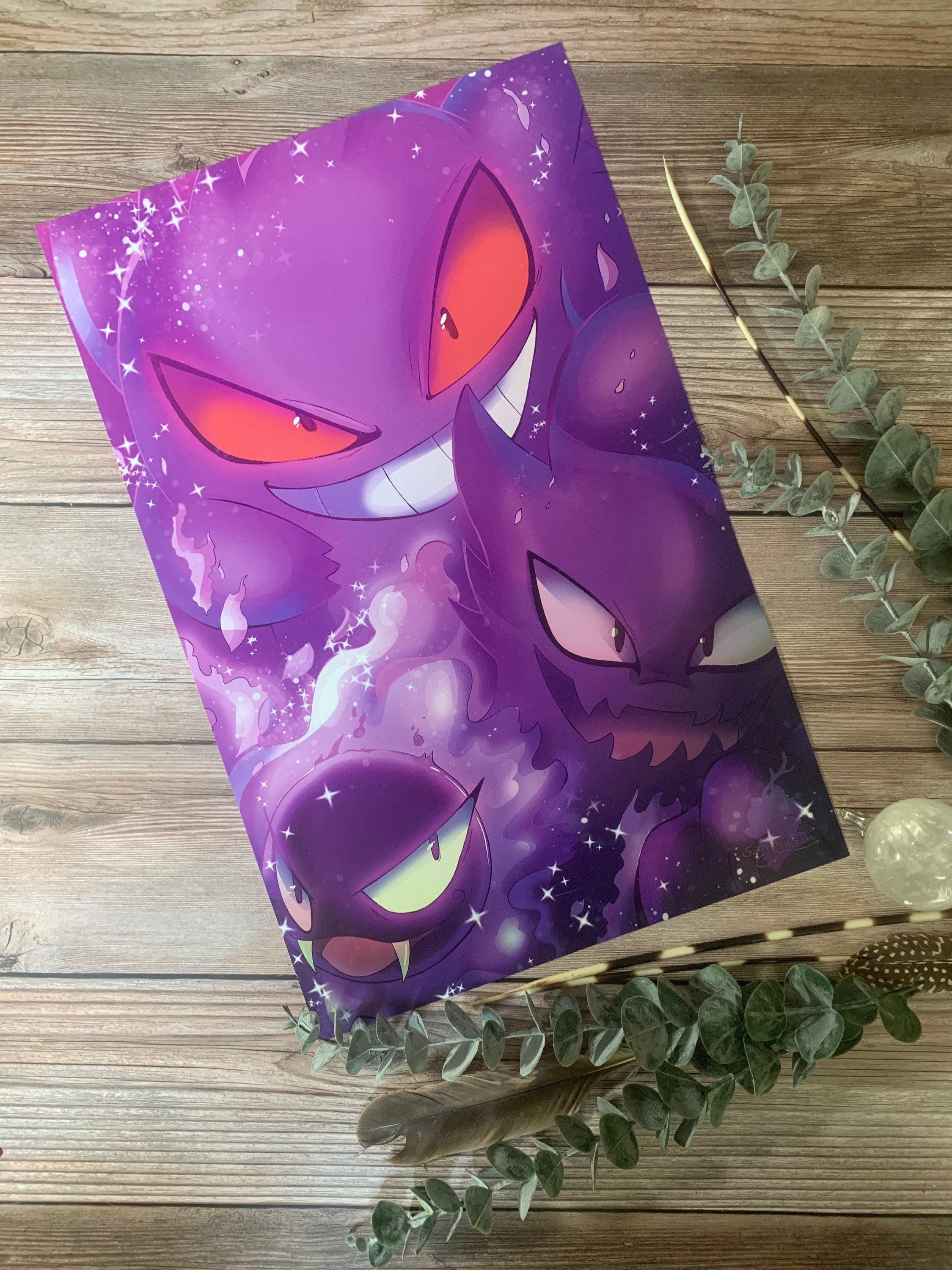 Pokemon Gengar Pijama de uma peça Roxo Roupas Animação dos