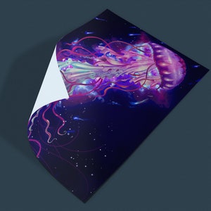 Space Jelly, jellyfish, wall artwork, wall poster, space, ocean, fantasy image 7