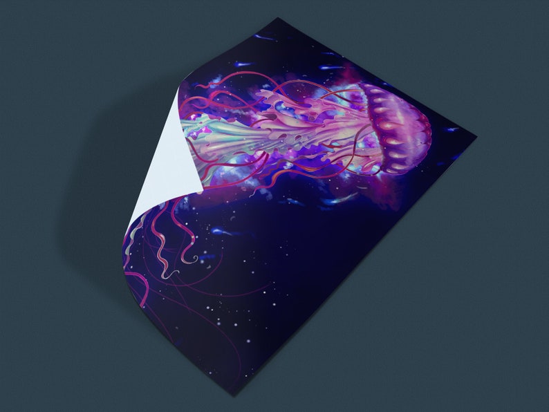 Space Jelly, jellyfish, wall artwork, wall poster, space, ocean, fantasy image 7