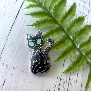 Cat Constellation pin, enamel pin, kitty pin, moon phases, lapel pin, hard enamel, cute cat pin image 4