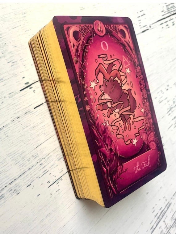 VERSION DELUXE Le Tarot Fae et la Fougère, intuitif, jeu de divination, tarot  78 cartes, tissu dautel, sac de tarot, autocollant, épingle en émail -   France