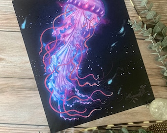 Space Jelly, jellyfish, wall artwork, wall poster, space, ocean, fantasy