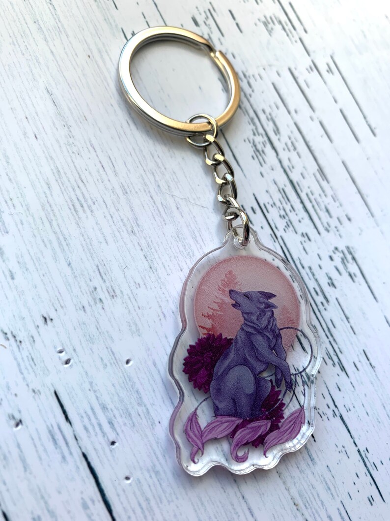 acrylic charm canine CLEARANCE CHARM Wolf keychain