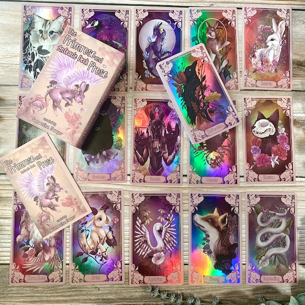 Baraja de Oráculo Edición Ópalo: Primrose and Prose, baraja de adivinación de 40 cartas