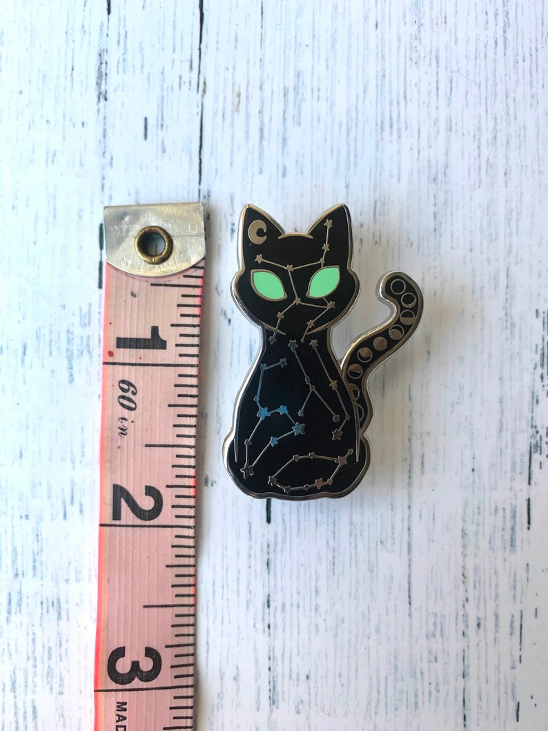 Cat Constellation pin, enamel pin, kitty pin, moon phases, lapel pin, hard enamel, cute cat pin image 6