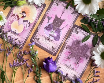 Beginner Tarot, Reigning Rouge, divination tool + Guide booklet,  78 cards