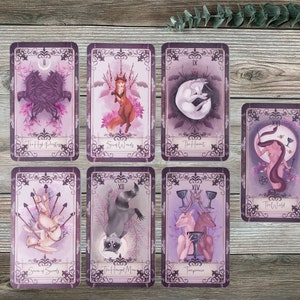 SILVER EDGES The Reigning Rouge Tarot Deck, livreto, adivinhação, espiritualidade, cartas de tarô,
