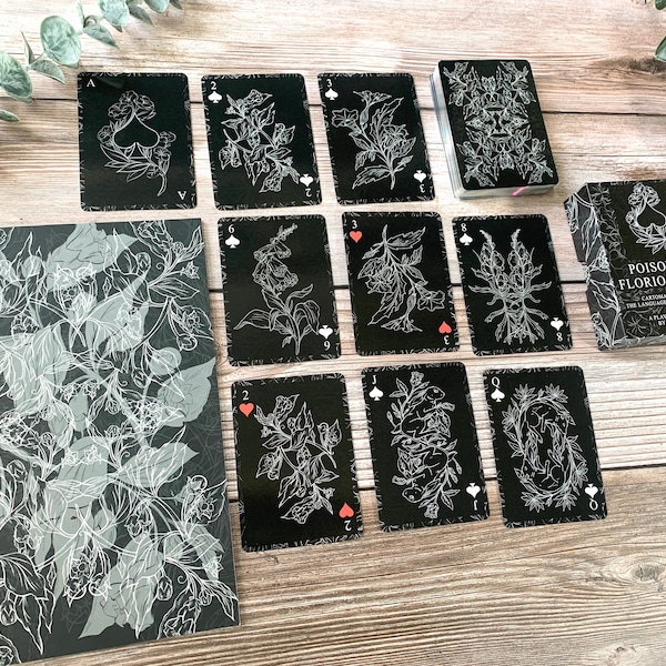 Poisonous Floriography, playing card deck, card deck, cartomancy