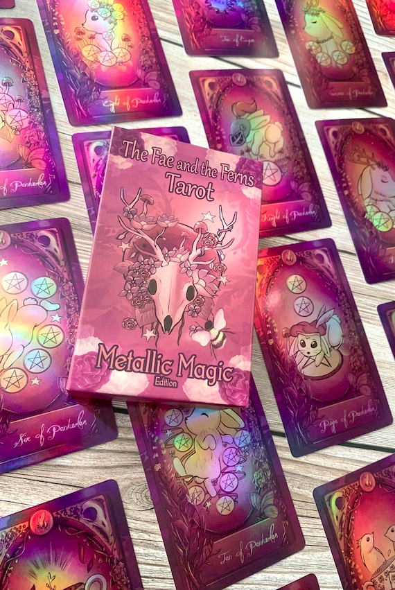 RAINBOW METALLIC Magic the Fae and the Ferns Tarot Deck