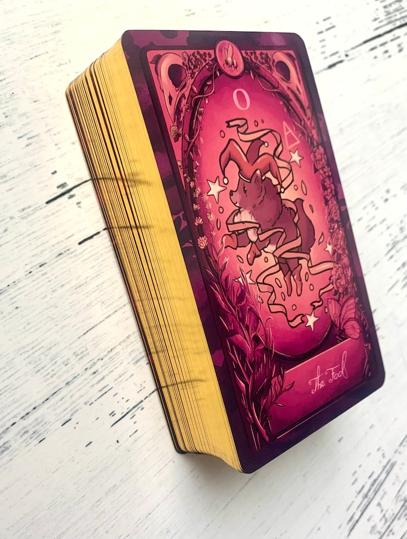 The Fae and the Ferns Tarot Deck, divination deck, intuitive deck, 78 card tarot, Golden edges, booklet 