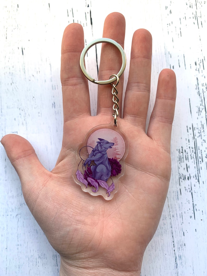 acrylic charm canine CLEARANCE CHARM Wolf keychain