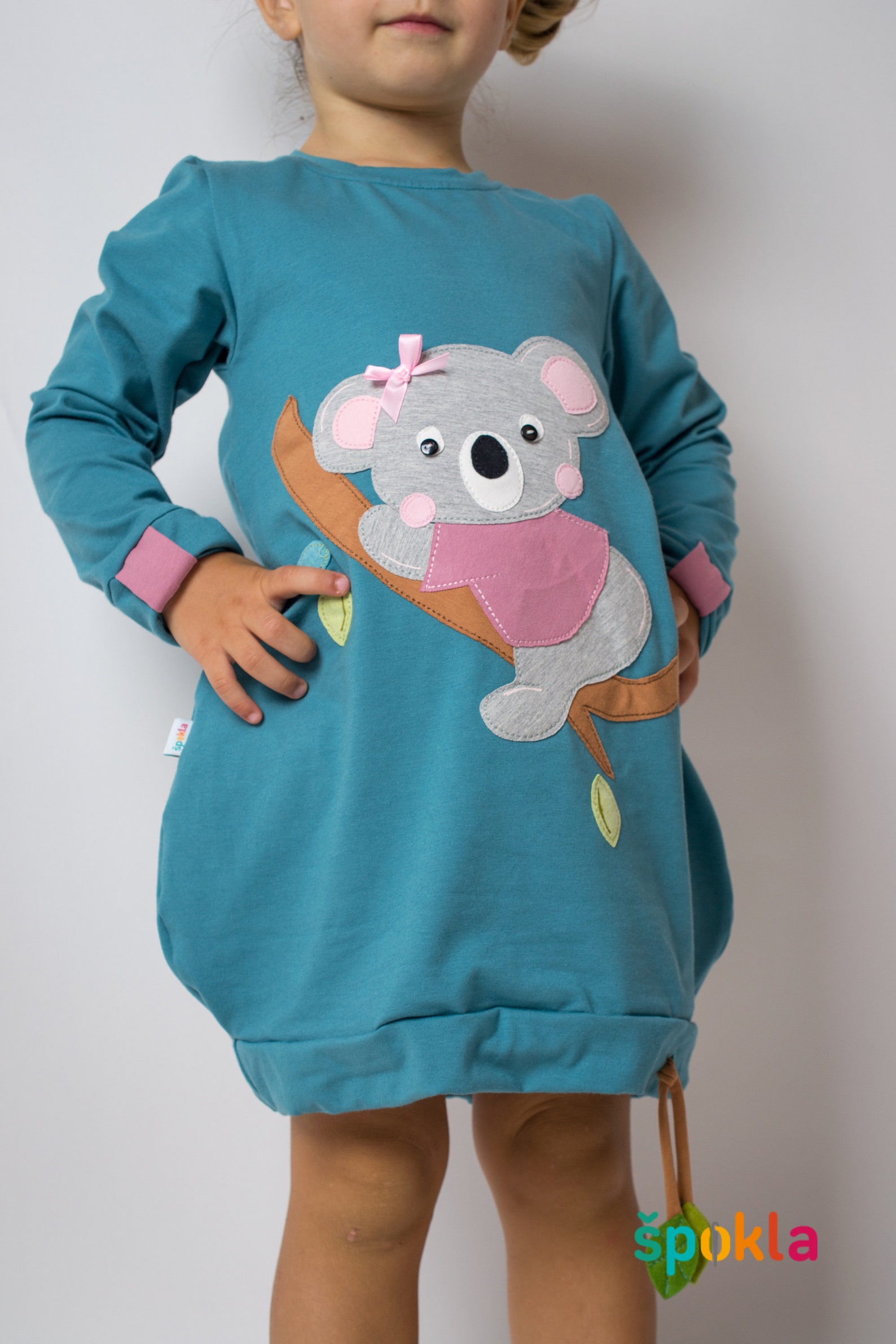 Koala Birthday Party Dress Made From Soft Jersey Girls Dress Etsy