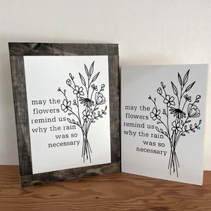 Inspirational Wildflower Sign: Framed Wood Art, Spring Decor