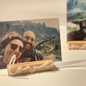Porta foto legno personalizzato/porta foto plexiglass/Base legno portafoto personalizzata//base legno biglietto visita//supporto foto