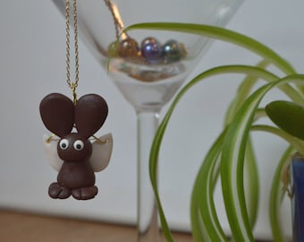 Flying Dierklei Bunny Necklace