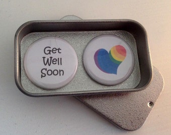 Get Well Soon Pandemic Quarantine Greeting Card Alternative Magnet Gift Set with Gift Tin Handmade Keepsake