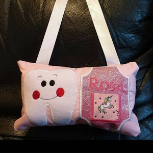 Tooth Fairy pillow, door hanger ,childs cushion, personalised with name, tooth fairy ,