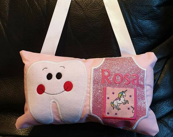 Tooth Fairy pillow, door hanger ,childs cushion, personalised with name, tooth fairy ,