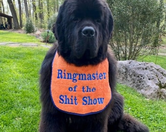 Large Breed Dog Bib: Absorbent Terry Towel, Newfoundland, St Bernard