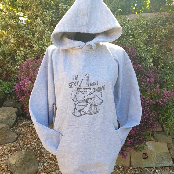 Embroidered quality hoodie, Funny saying hoodie , Embroidered hoodie , Hoodie funny saying , Funny Gnome Hoodie ,