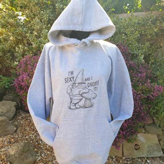 Embroidered quality hoodie   Funny saying , Embroidered saying , Hoodie funny saying , Funny Gnome  Hoodie ,