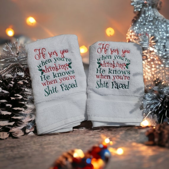 Kitchen dish cloth ,Kitchen hand towel  ,  hand towel, kitchen funny saying  embroidered, kitchen decor ,Christmas kitchen decor
