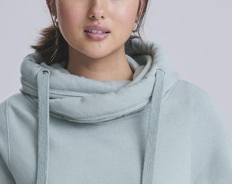 Personalized Embroidered Cross Neck Hoodie: Custom Logo Unisex Sweatshirt