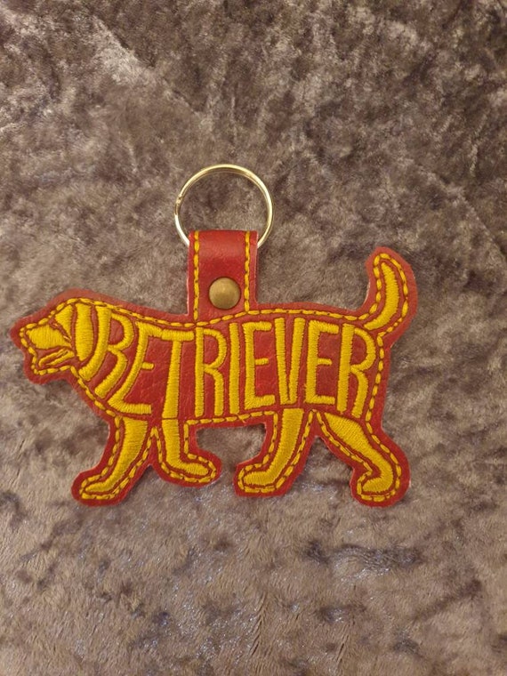 Retriever embroidered keyring ,key fob, key chain, embroidered keyring,  retriever keyring