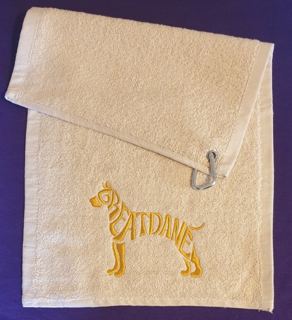 Great Dane Custom Golf Towel, Personalized Pet Towel ,Great Dane Towel, Golf Towel