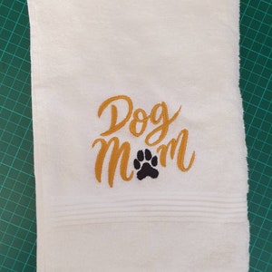 Embroidered novelty towel ,Dog Mom gift, Dog Towel, Dog Mom , personalised dog gift , Secret Santa ,