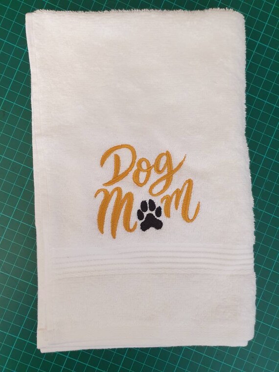 Embroidered novelty towel ,Dog Mom gift, Dog Towel, Dog Mom , personalised dog gift , Secret Santa ,