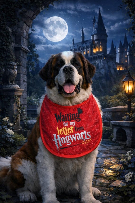Large Breed Dog Bib: Absorbent Terry Towel, Newfoundland, St Bernard